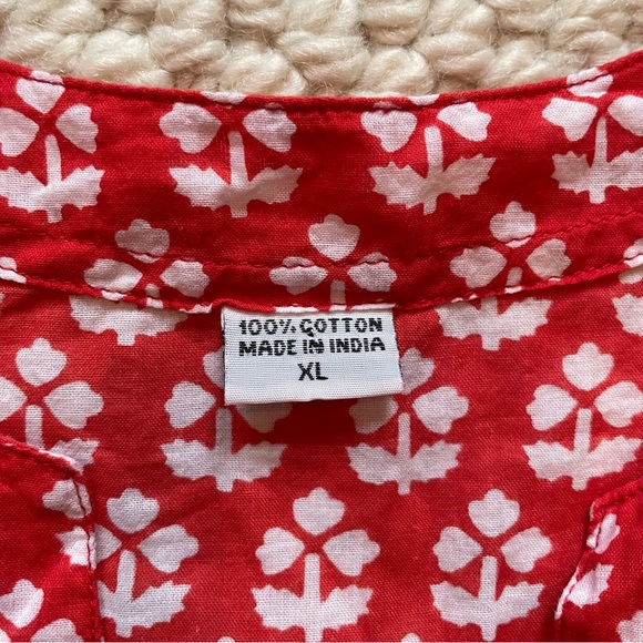 Red & white cotton tunic - Picture 8 of 10